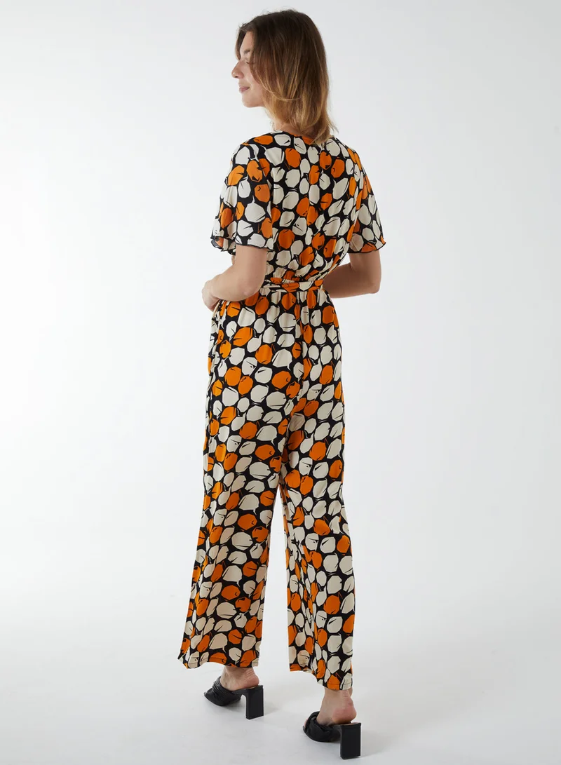 بلو فانيلا Abstract Honeycomb Cross Over Jumpsuit